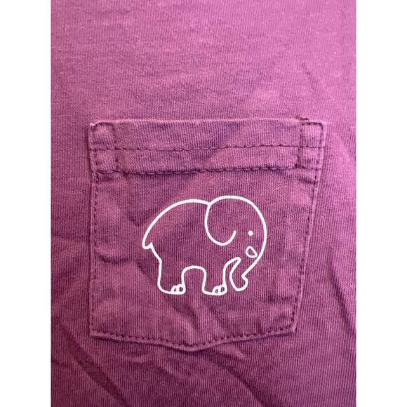 Ivory Ella Women’s Long Sleeve Organic‎ Elephant Logo Pocket Tee Size XS Purple - Picture 4 of 6